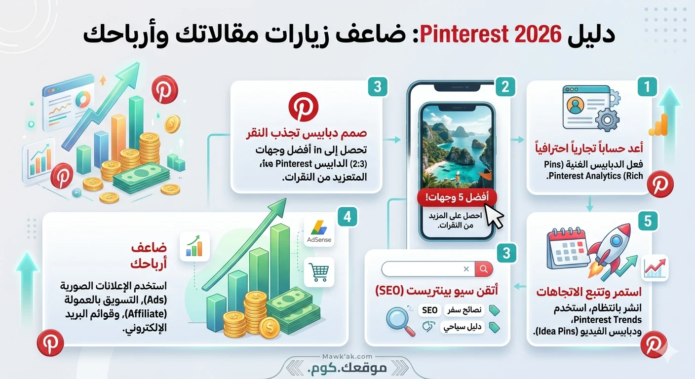 image about كيف تستخدم بينتريست (Pinterest) لزيادة المشاهدات على مقالاتك وتحقيق أرباح مضاعفة