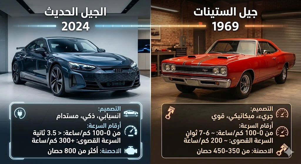 image about بين سحر الكلاسيكية وثورة الذكاء: كيف تغيرت السيارات منذ الستينيات؟