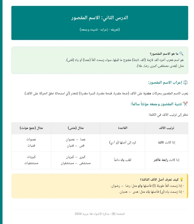 image about تحميل مراجعة لغة عربية أولى ثانوي ترم تاني 2026 PDF شرح + حل شامل | أقوى مذكرة مراجعة نهائية وأسئلة متوقعة لن يخرج عنها الامتحان