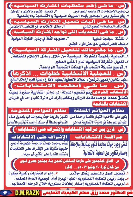 image about تحميل مراجعة تربية وطنية ليلة الامتحان في 6 ورقات فقط PDF - الدرجة النهائية مضمونة