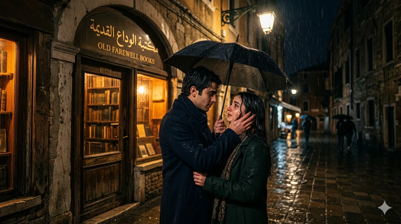 image about عندما التقينا تحت المطر 🌧👫💘