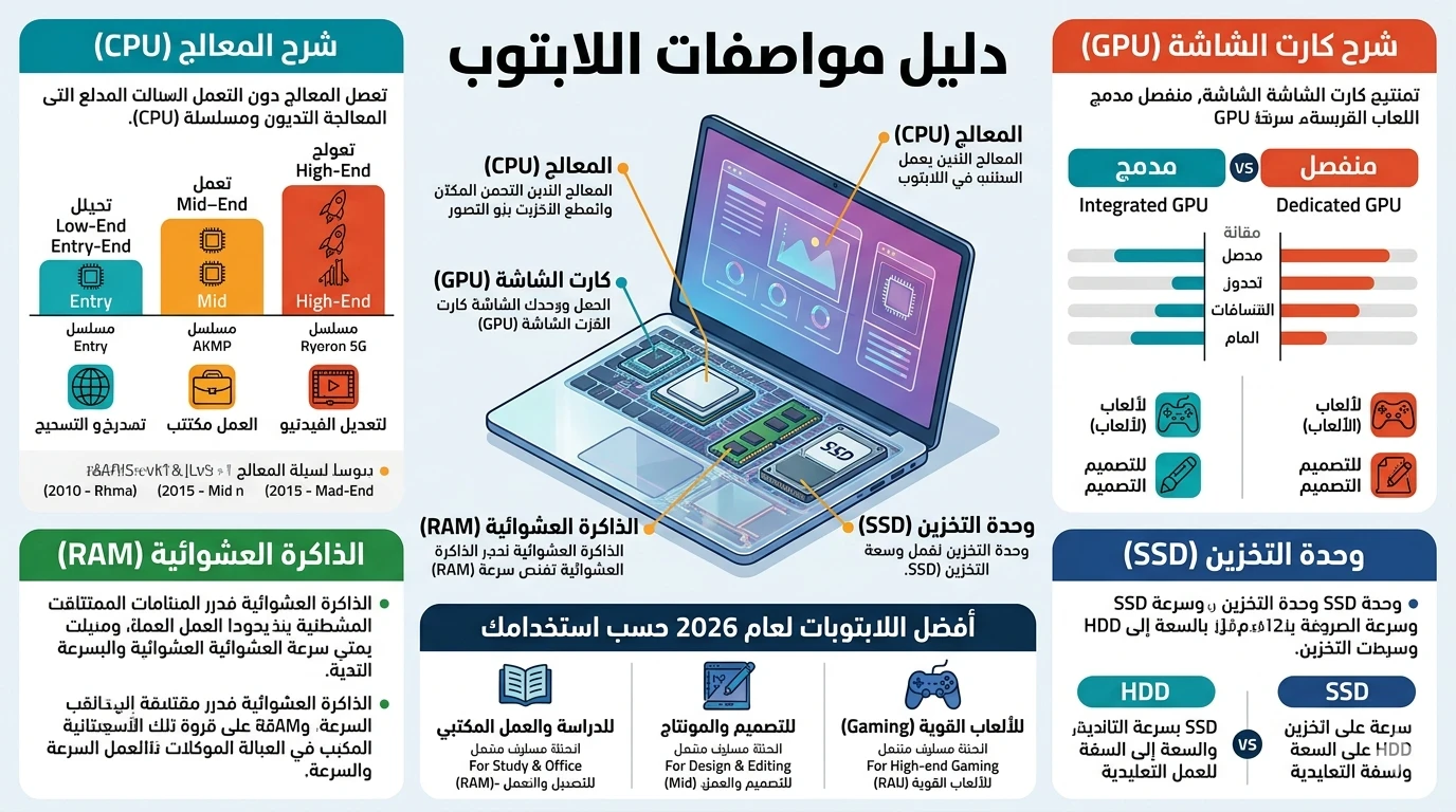 image about 👉 “دليل شراء لابتوب 2026: أفضل اللابات + إزاي تختار جهاز مناسب بدون ما تندم!”
