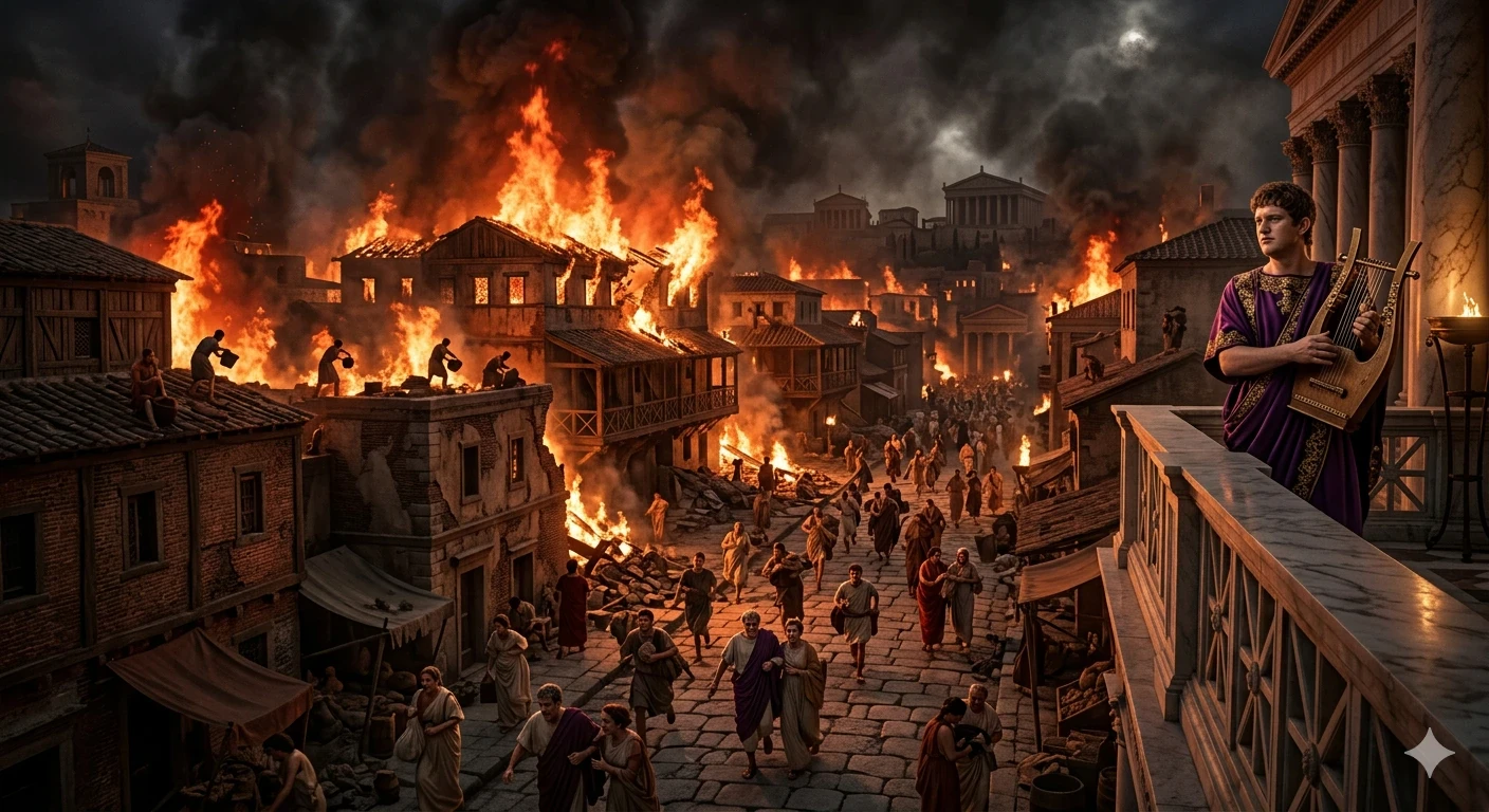 image about حين احترقت روما: الإمبراطور الذي غنّى فوق الرماد