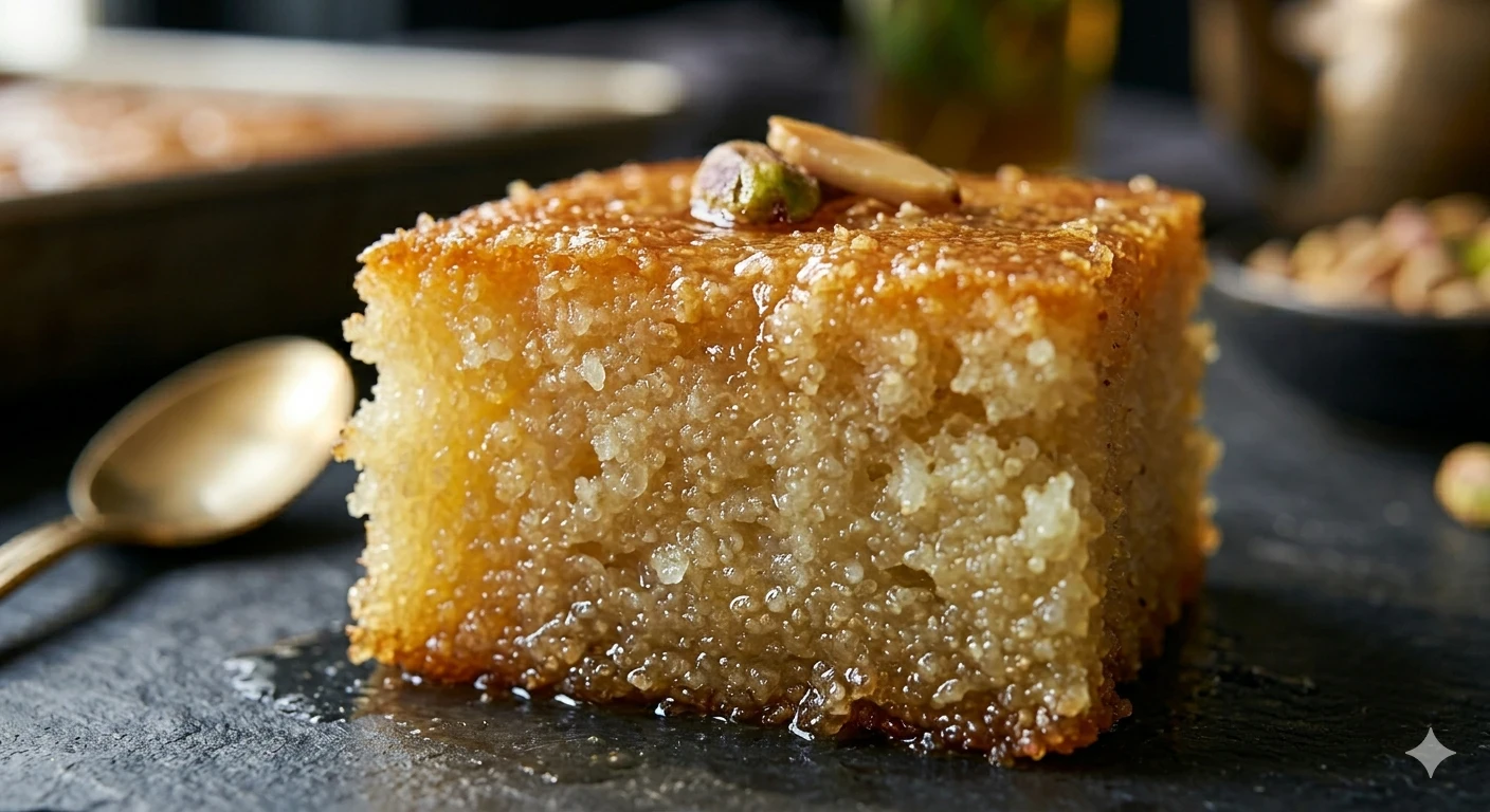 image about سر البسبوسة الناجحة: طريقة عمل البسبوسة الطرية والذهبية خطوة بخطوة مثل المحلات