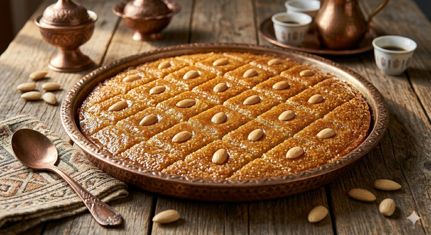 image about سر البسبوسة الناجحة: طريقة عمل البسبوسة الطرية والذهبية خطوة بخطوة مثل المحلات