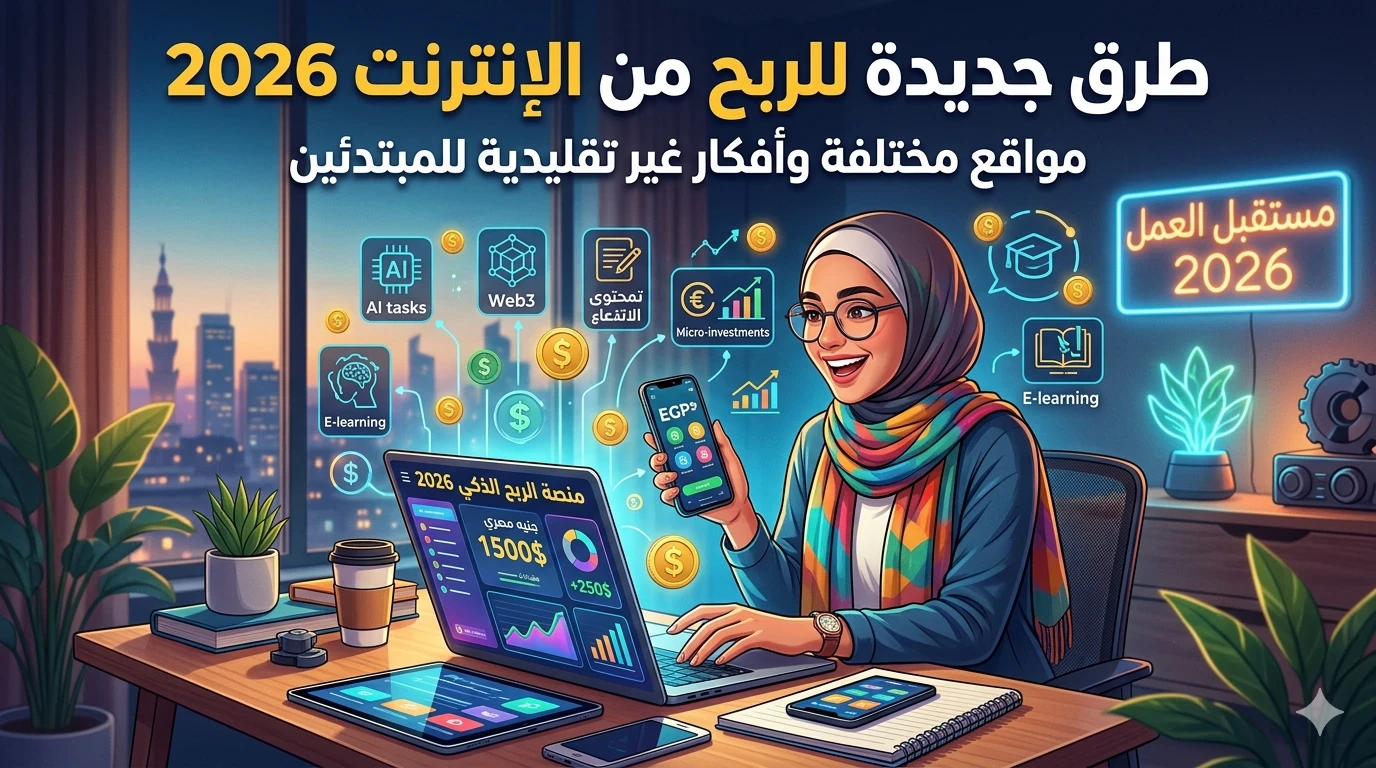 image about طرق جديدة للربح من الإنترنت 2026: مواقع مختلفة وأفكار غير تقليدية للمبتدئين