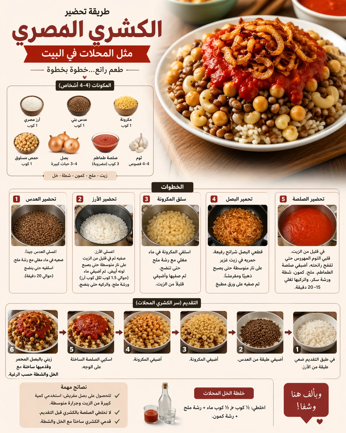 image about طريقة تحضير الكشري المصري مثل المحلات في البيت