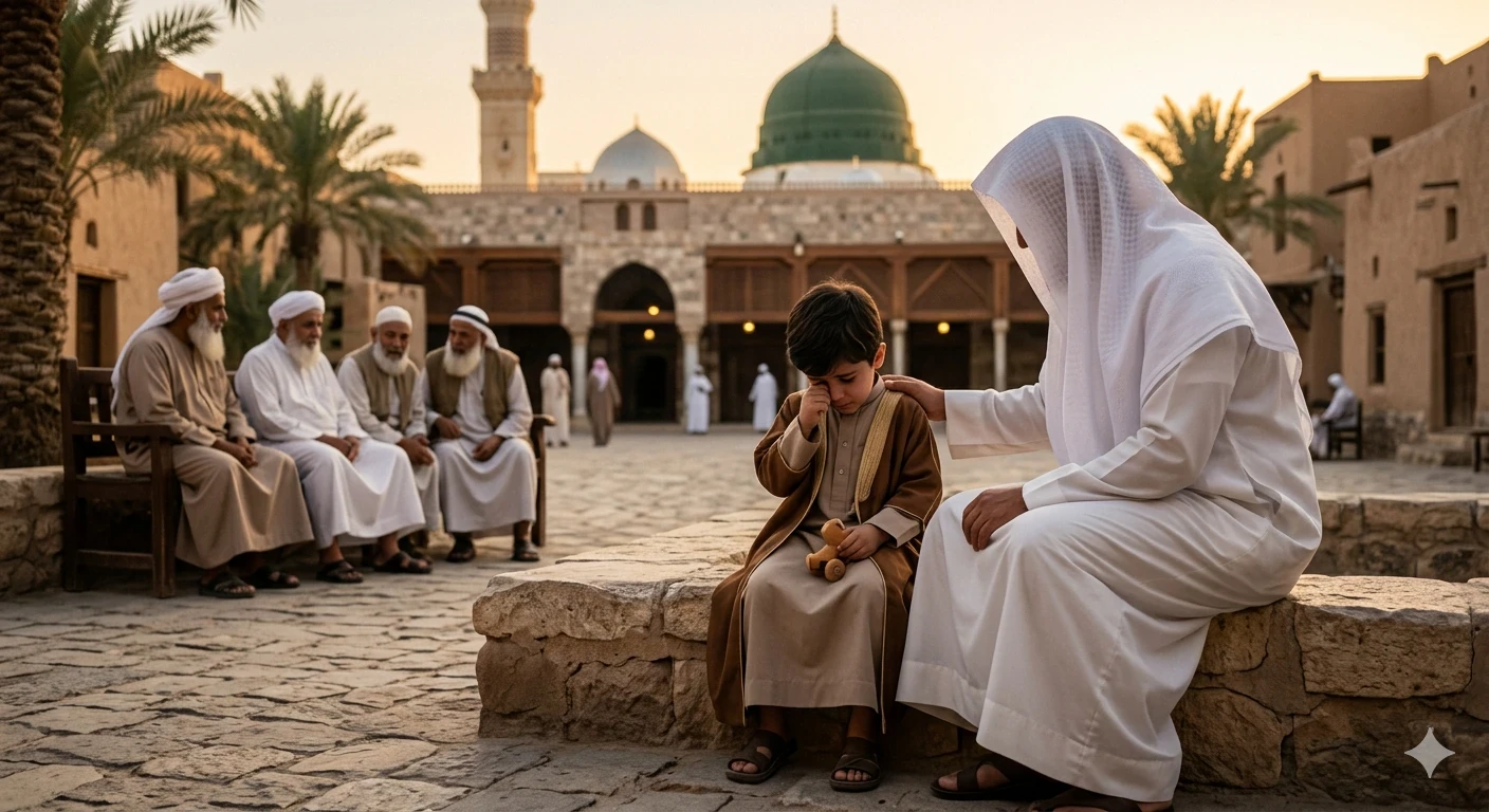 image about رحمة النبي ﷺ بالصغير والكبير