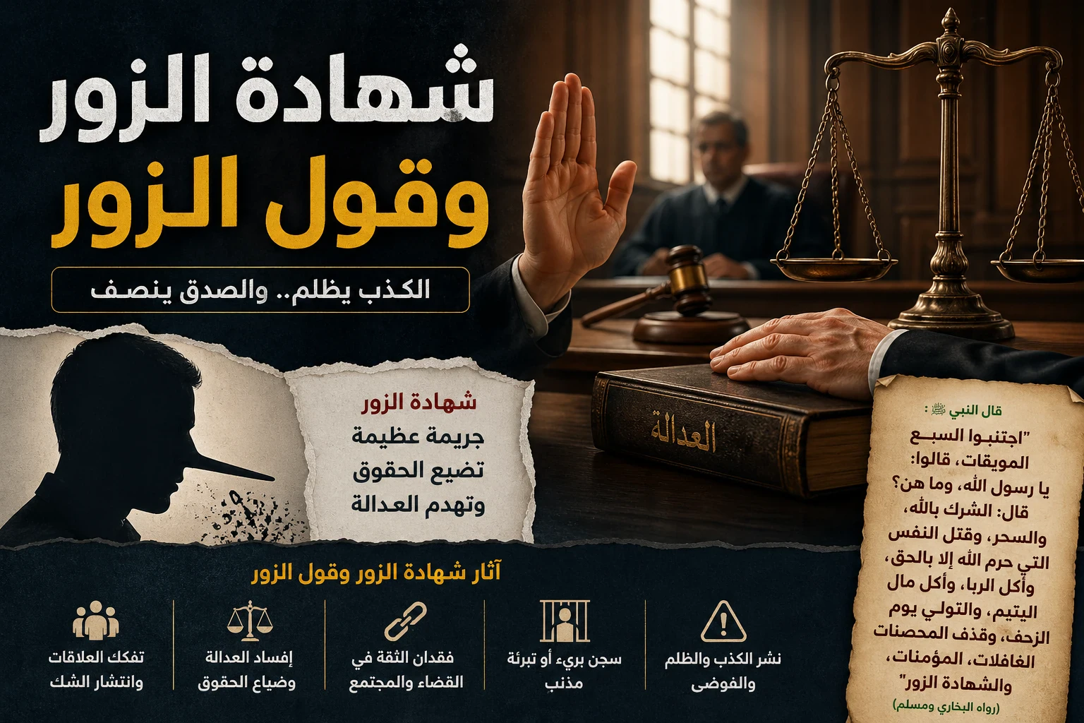 image about شهادة الزور وقول الزور