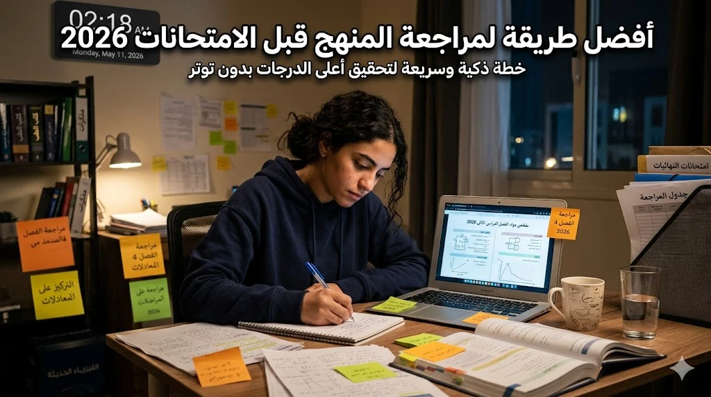 image about تعرف على أفضل طريقة لمراجعة المنهج بسرعة قبل الامتحانات بخطة ذكية تساعدك على الفهم، التركيز، وتحقيق أعلى الدرجات بثقة