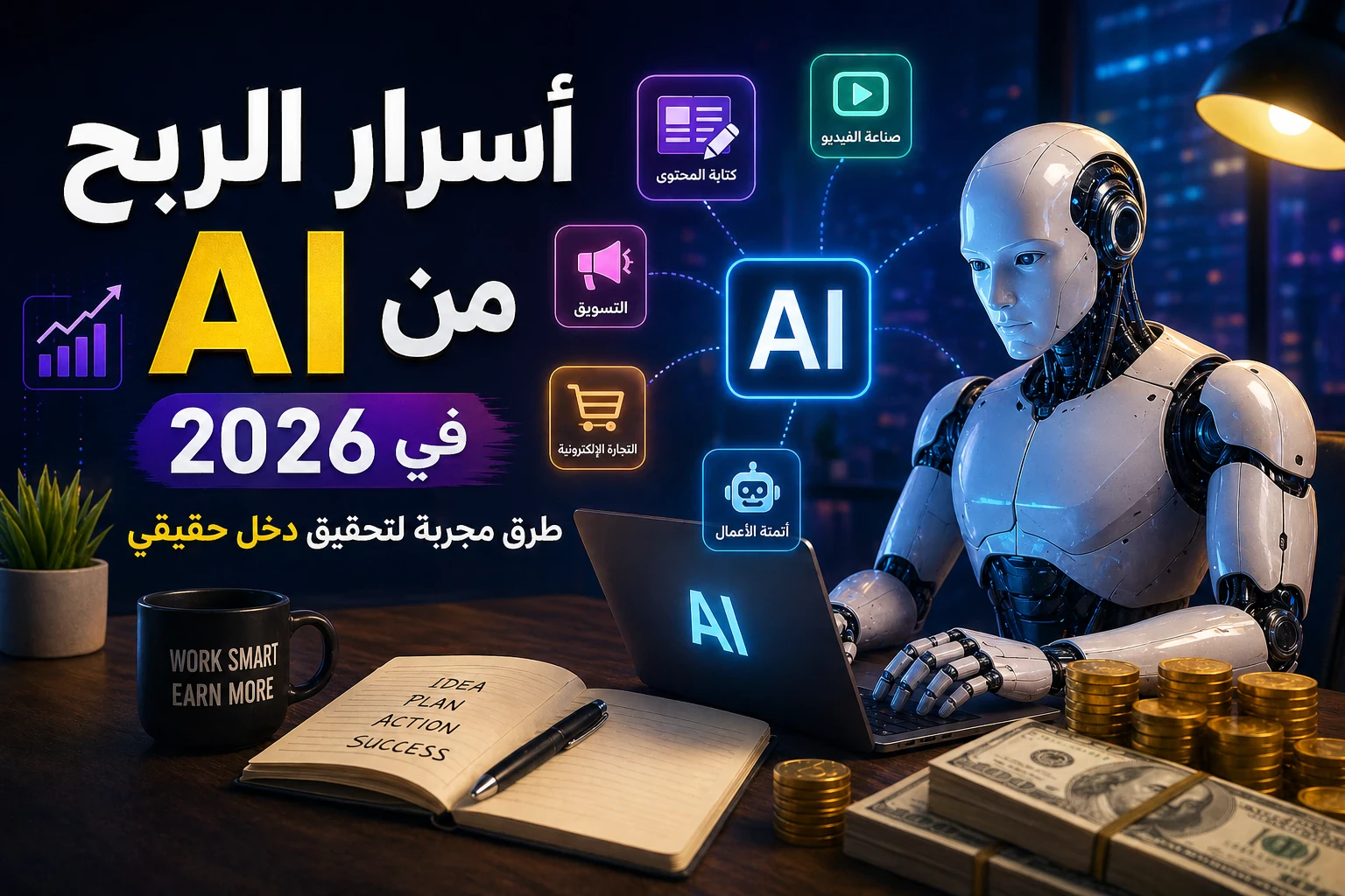image about 💰 أسرار الربح من الـ AI في 2026 (طرق مجربة)