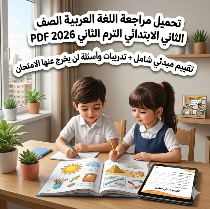 image about ⚠️ تحميل أقوى مراجعة لغة عربية الصف الثاني الابتدائي الترم الثاني 2026 PDF – تقييم شامل + تدريبات لن يخرج عنها الامتحان