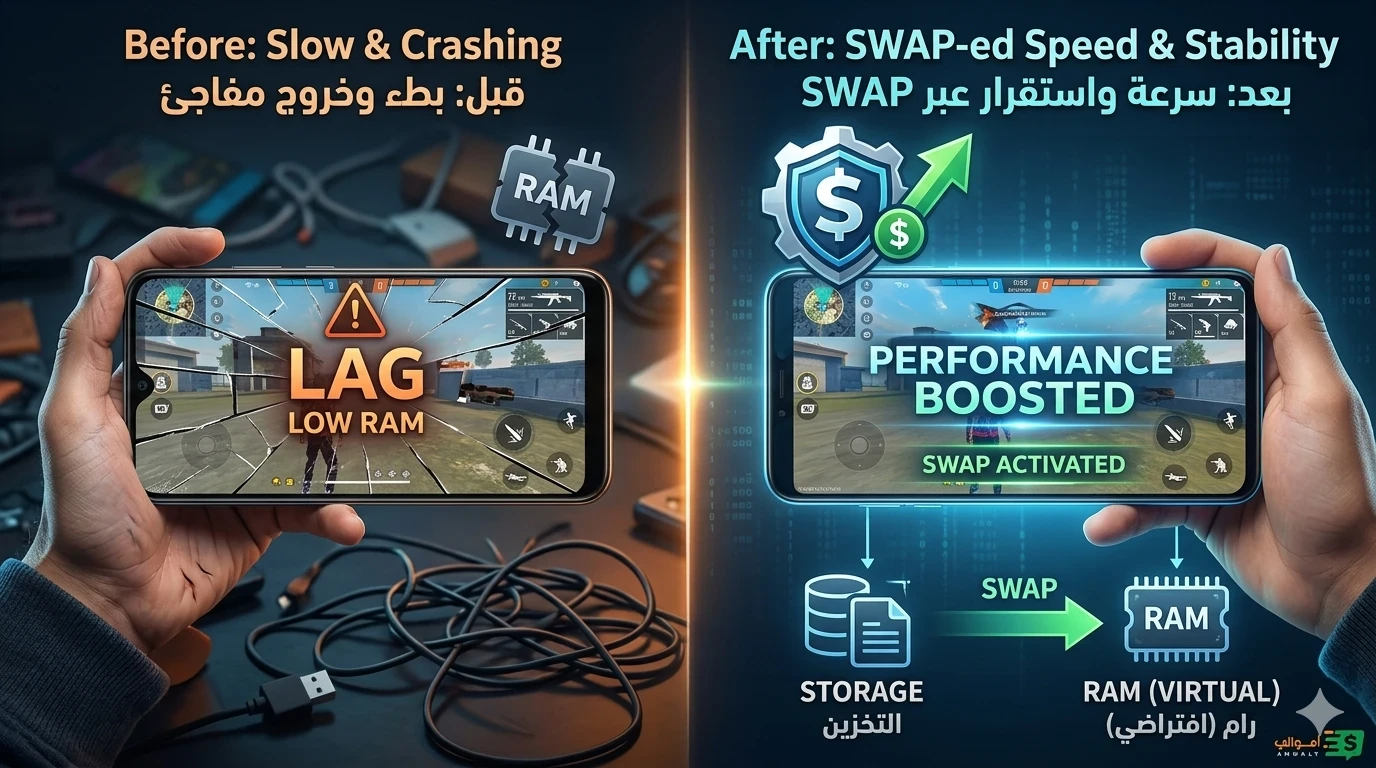 image about تجربتي الواقعية في تسريع الألعاب للهواتف الضعيفة: هل تطبيق SWAP No ROOT هو الحل السحري؟