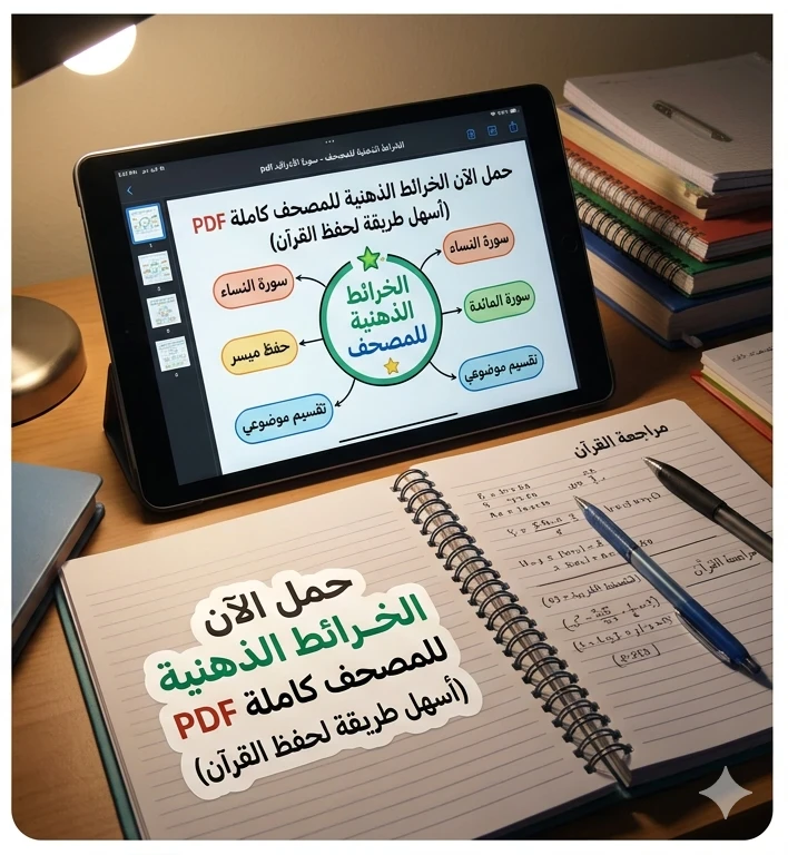 image about 📙 تحميل أقوى الخرائط الذهنية للقرآن الكريم PDF كاملة – أسهل طريقة لحفظ وفهم كتاب الله بسرعة