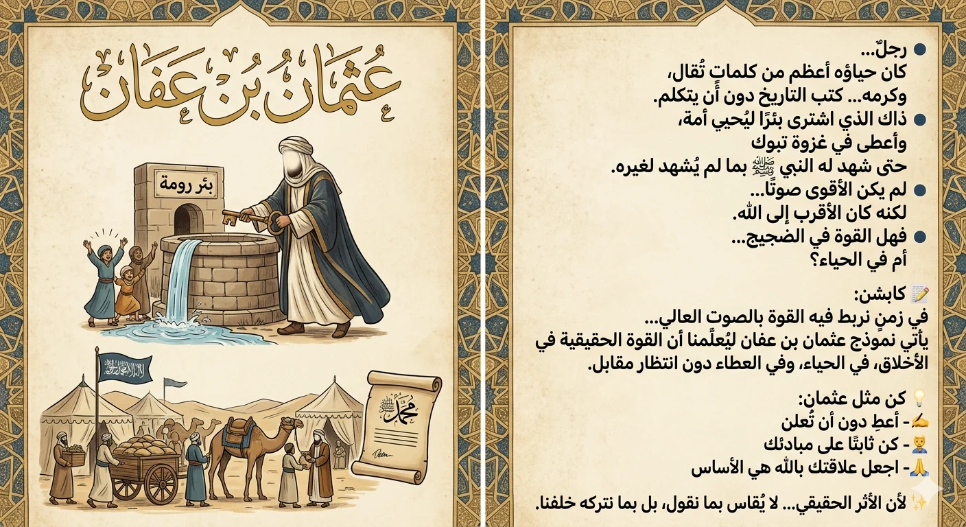 image about ✨ عثمان بن عفّان… حياءٌ غيّر وجه التاريخ ✨