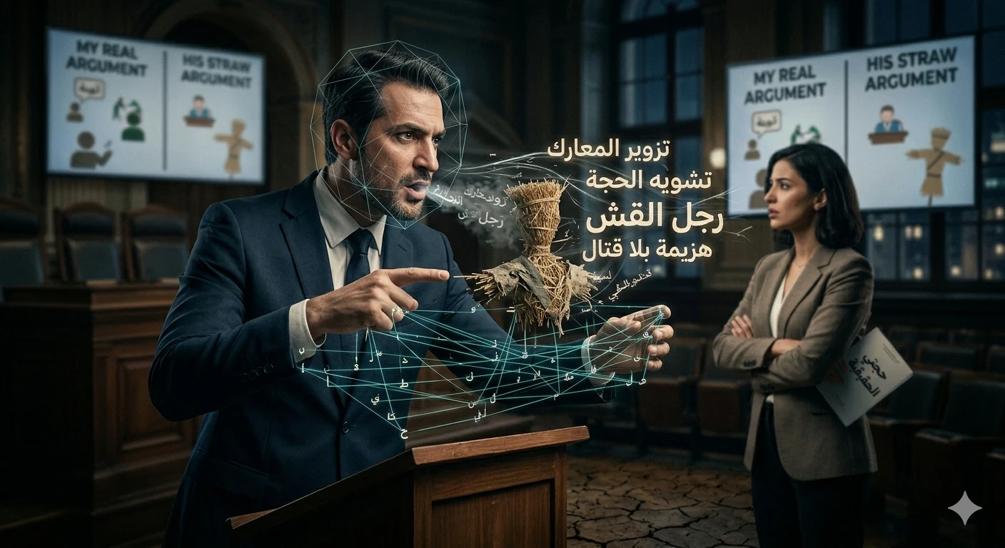 image about فن تزوير المعارك: كيف تُهزم في نقاش لم تخضه أصلاً؟ أسرار مغالطة 