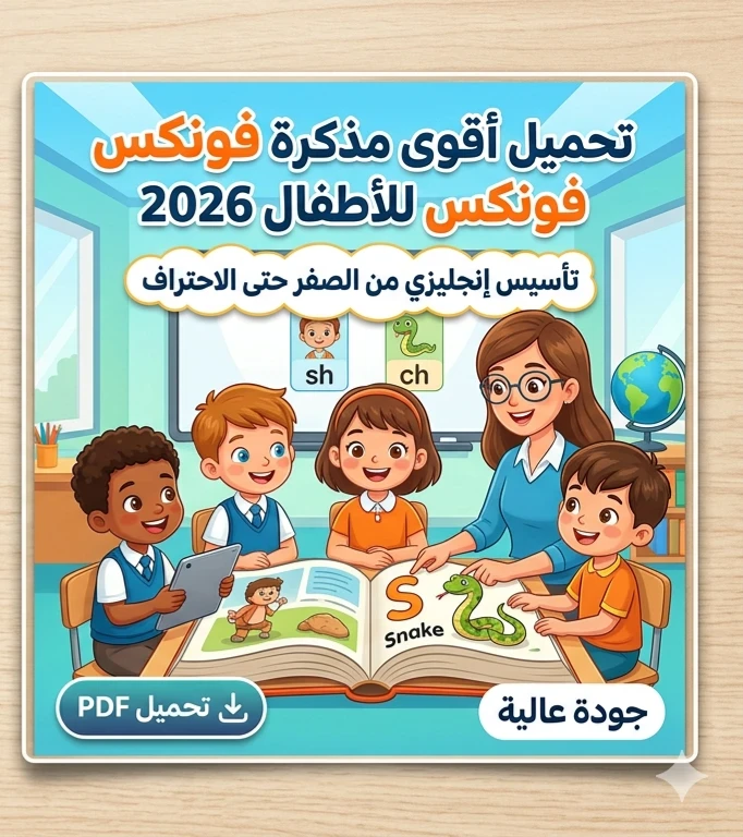 image about ❗تحميل أقوى مذكرة فونكس للأطفال 2026 PDF – تأسيس اللغة الإنجليزية من الصفر حتى الاحتراف بسهولة 🎯