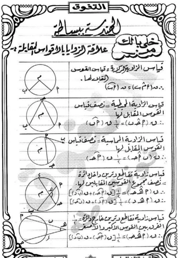 image about تحميل مذكرة التفوق في مراجعة الهندسة للصف الثالث الإعدادي الترم الثاني 2026 PDF – أقوى مراجعة نهائية
