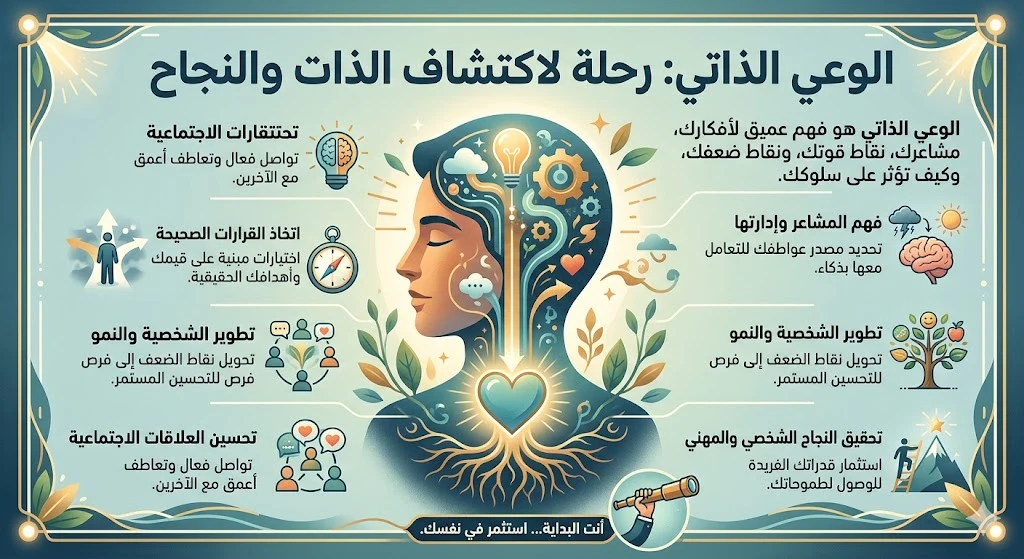 image about 🌟 الوعي الذاتي: مفتاح فهم النفس وتطوير الحياة 🌟
