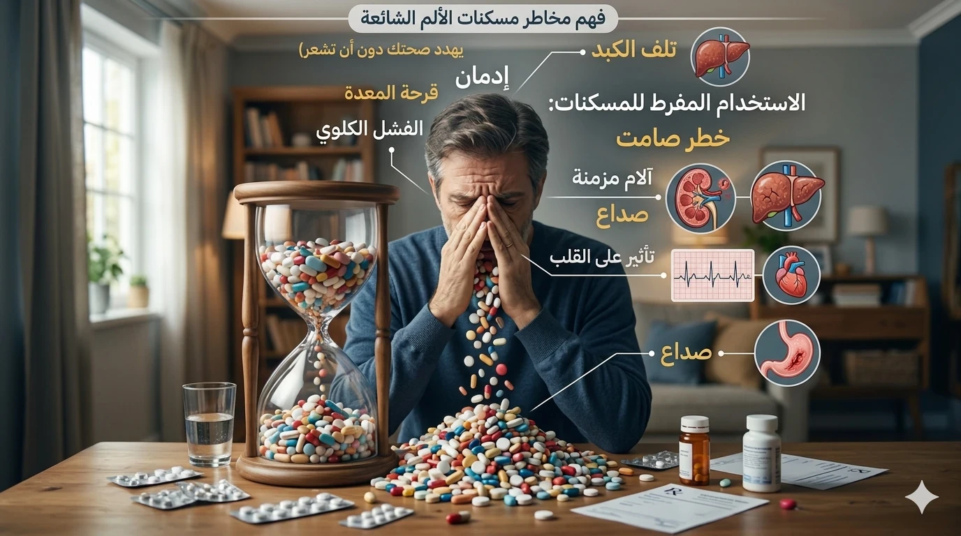 image about الإفراط في تناول المسكنات: خطر صامت يهدد صحتك دون أن تشعر