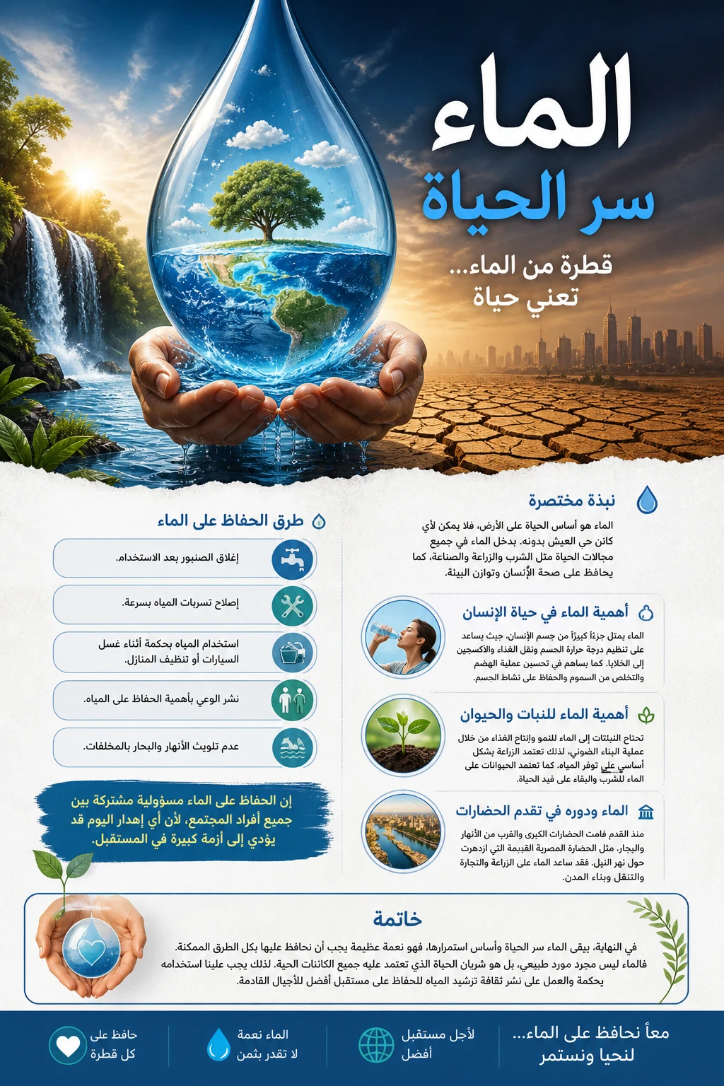 image about الماء سر الحياة : من اعظم ما خلقه الله ف العالم هوا الماء