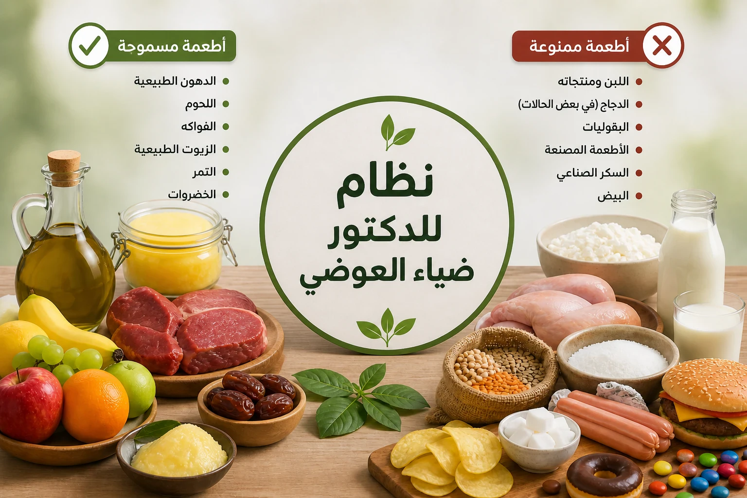 image about نظام الطيبات للدكتور ضياء العوضي: دليل شامل للمسموح والممنوع وهل هو صحي أم خطر؟