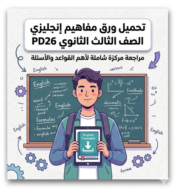 image about 📙 تحميل ورق مفاهيم إنجليزي الصف الثالث الثانوي 2026 PDF | أقوى مراجعة نهائية تقفل الامتحان بسهولة