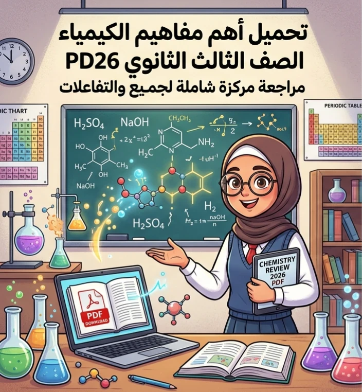 image about 📥 تحميل أقوى مراجعة مفاهيم الكيمياء للصف الثالث الثانوي 2026 PDF | جميع القوانين والتفاعلات في ملف واحد