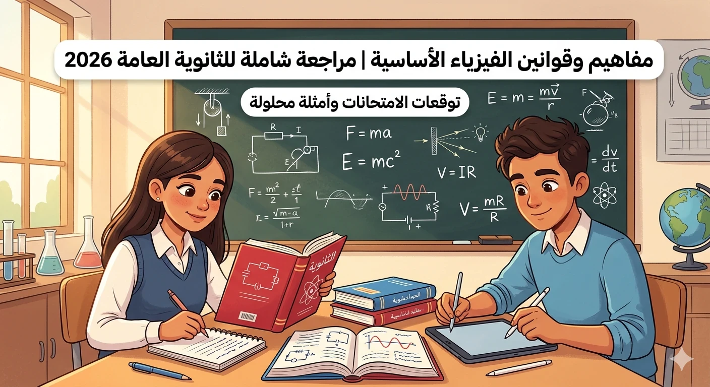 image about ⚠️ تحميل أهم مفاهيم الفيزياء الصف الثالث الثانوي 2026 PDF | أقوى مراجعة نهائية للقوانين والمسائل المتوقعة