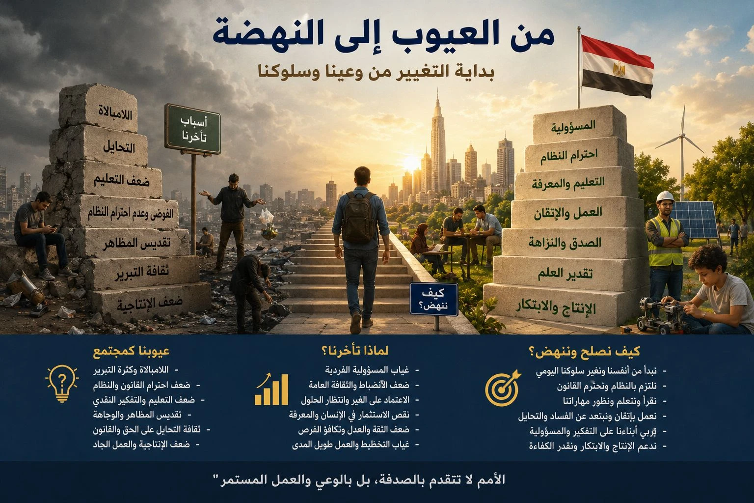image about لماذا تأخرنا كمجتمع مصري؟ قراءة صريحة في جذور الأزمة وكيف يمكن أن نبدأ الإصلاح الحقيقي
