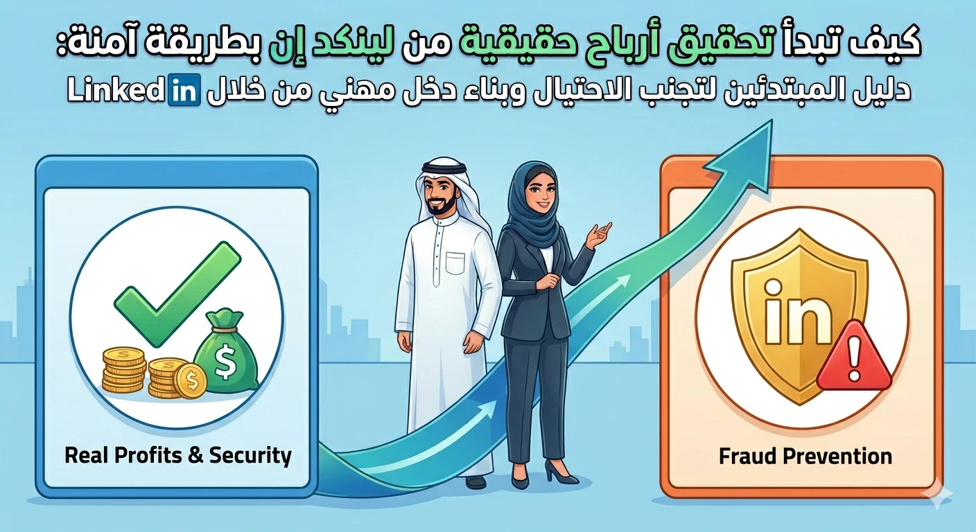 image about  دليل المبتدئين لتجنب الاحتيال وبناء دخل مهني من خلال LinkedIn 
