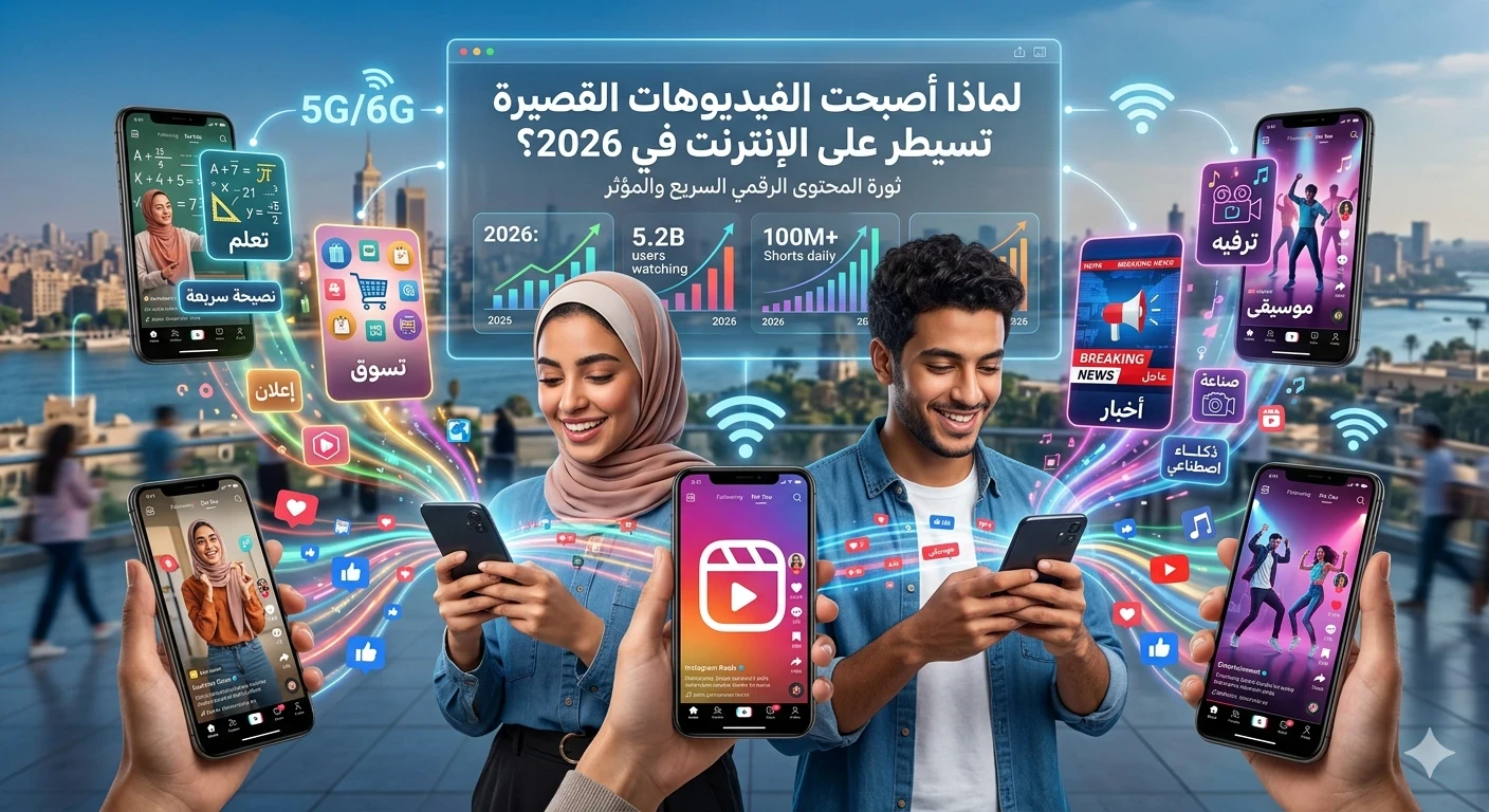 image about لماذا أصبحت الفيديوهات القصيرة تسيطر على الإنترنت في 2026؟