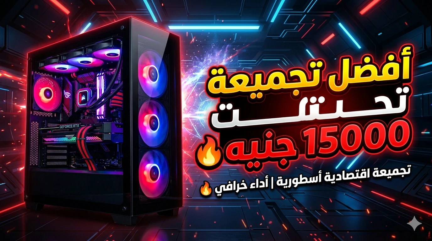 image about أفضل تجميعة كمبيوتر للألعاب والشغل بسعر أقل من 15000 جنيه في 2026 💻🔥