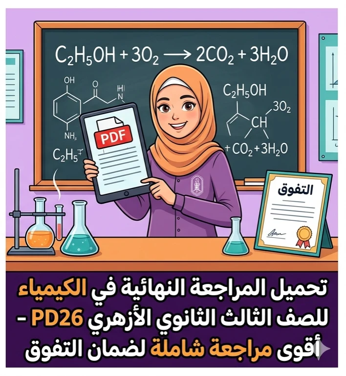 image about ⚠️ تحميل أقوى مراجعة نهائية كيمياء للصف الثالث الثانوي الأزهري 2026 PDF | مراجعة شاملة تضمن لك التفوق والدرجة النهائية