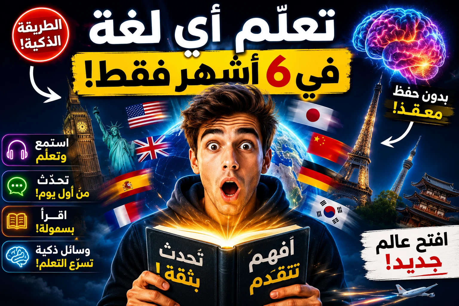 image about كيف تتعلم أي لغة في 6 أشهر؟ السر الذي يستخدمه الأذكياء لتعلم اللغات بسرعة