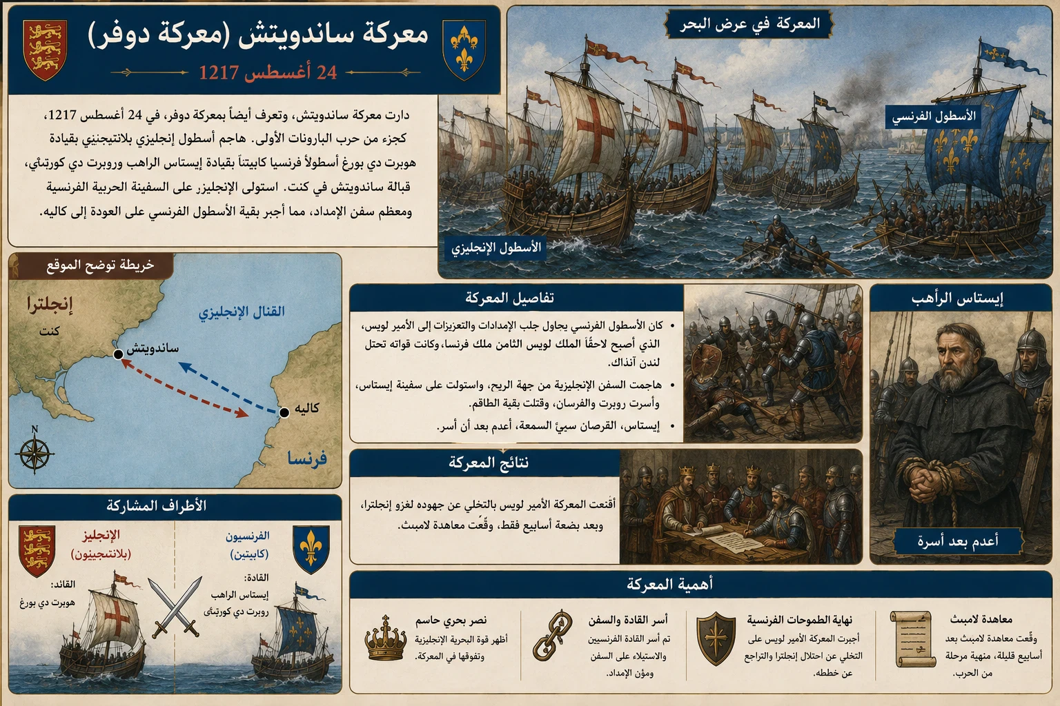 image about معركة ساندويتش 1217.. النصر البحري الذي أنقذ إنجلترا من الغزو الفرنسي