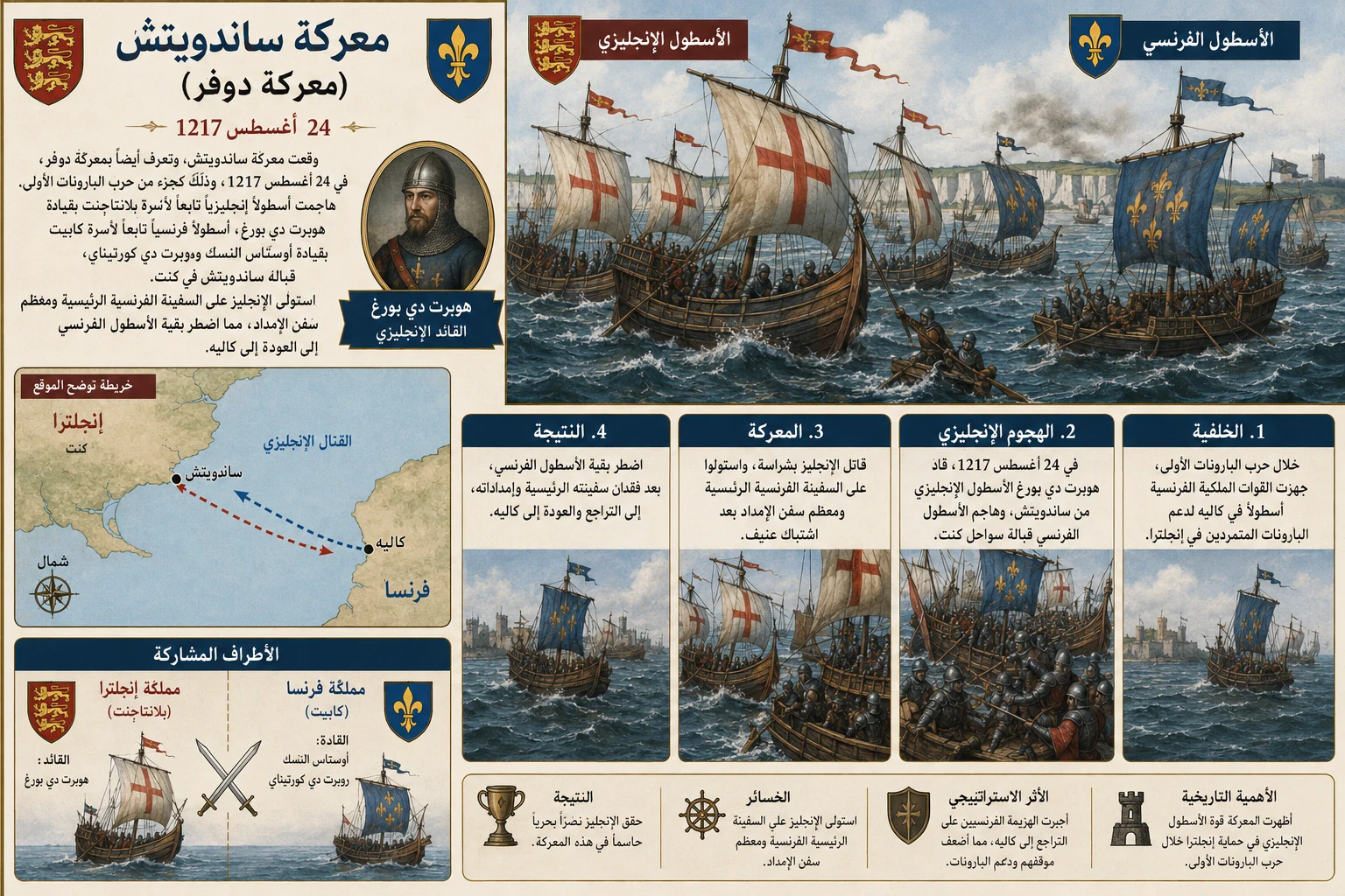image about معركة ساندويتش 1217.. النصر البحري الذي أنقذ إنجلترا من الغزو الفرنسي