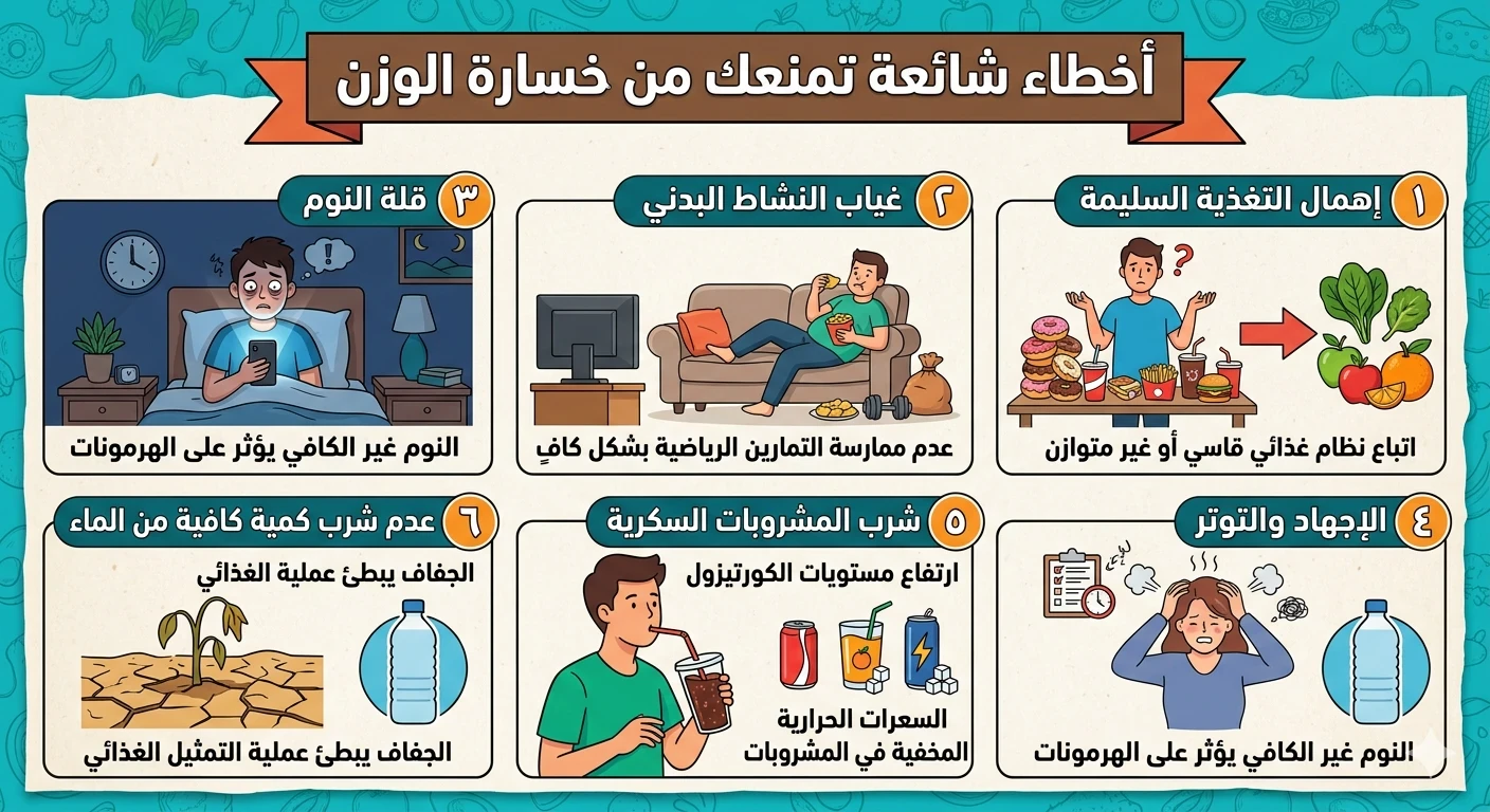 image about أخطاء شائعة تمنعك من خسارة الوزن