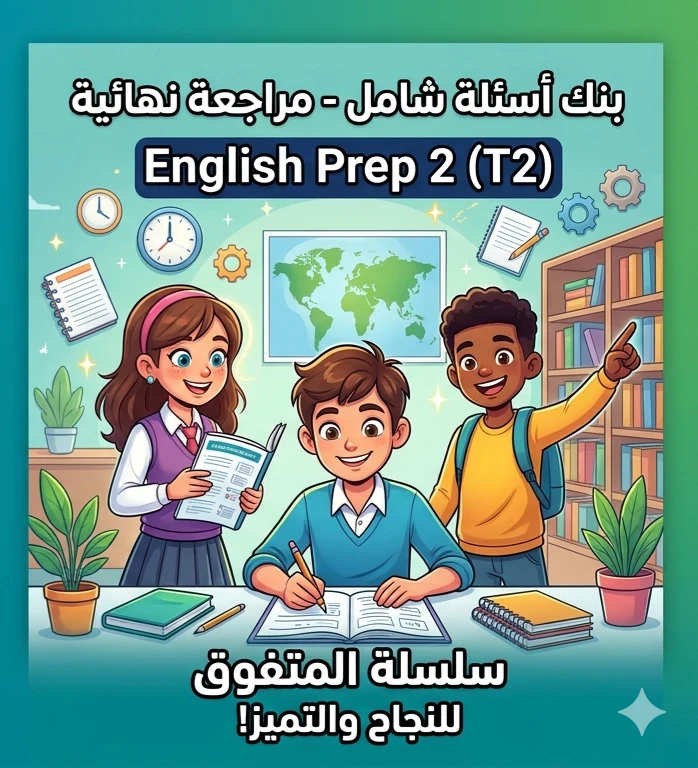 image about 📙 تحميل أقوى مراجعة المتفوق في اللغة الإنجليزية للصف الثاني الإعدادي الترم الثاني 2026 PDF | بنك أسئلة شامل بالإجابات