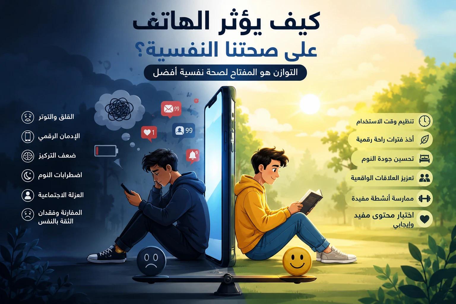 image about دليل التوازن الرقمي: رحلتك نحو استخدام واعٍ وحياة نفسية مستقرة