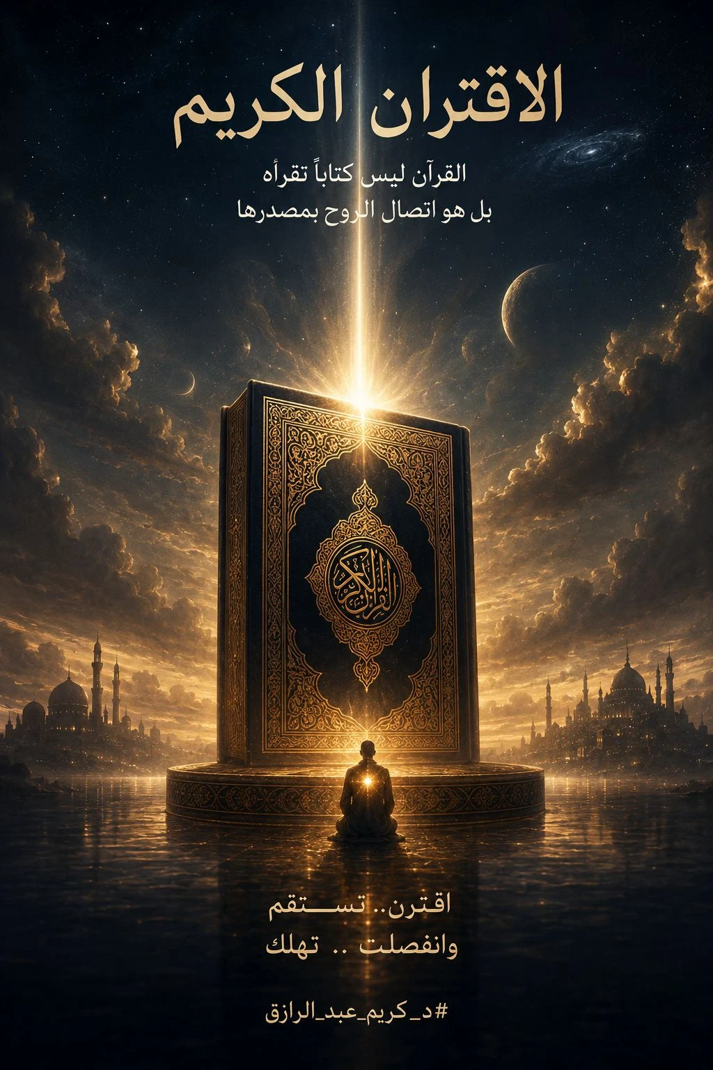 image about الاقتران الكريم القرآن ليس كتابا تقرأه بل هو اتصال الروح بمصدرها 