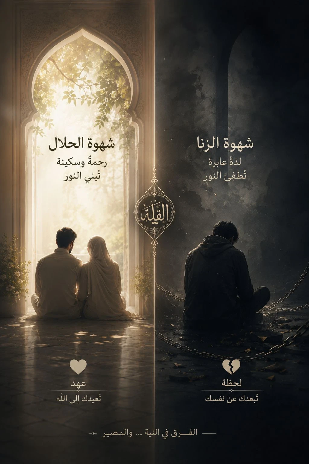 image about الفرقُ بين شهوةٍ تُعيدُ الإنسانَ إلى الله… وشهوةٍ تُسقطُه من نفسِه