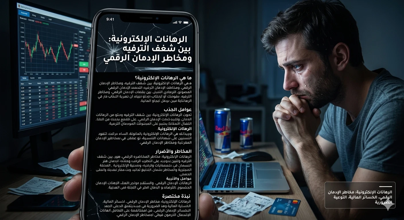image about  مخاطر المراهنات الإلكترونية 