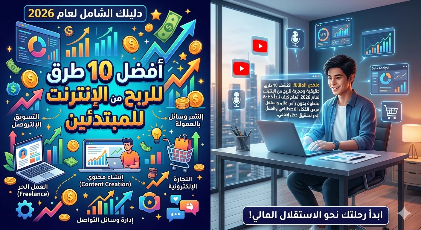 image about أفضل 10 طرق للربح من الإنترنت للمبتدئين في 2026