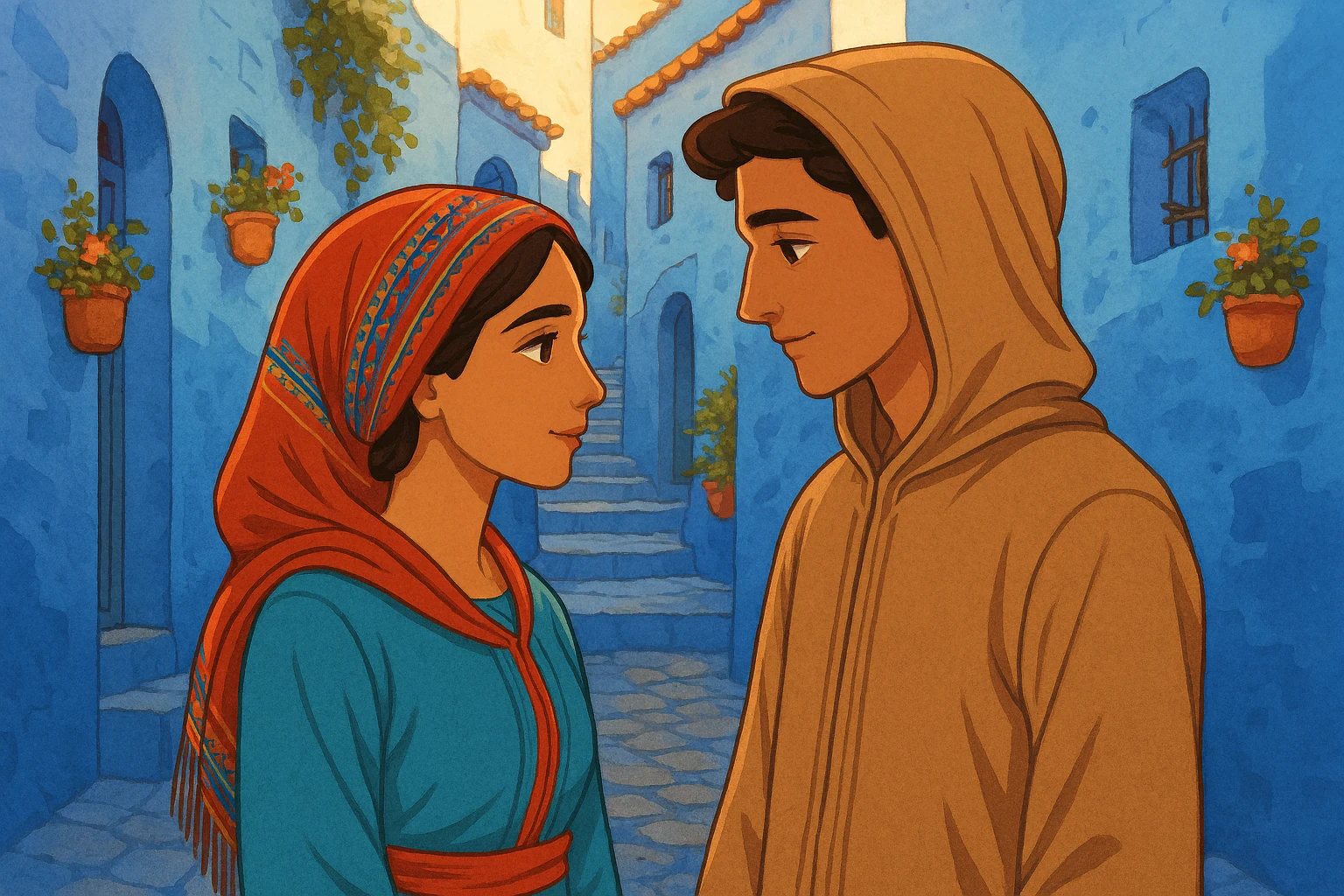 image about قصة رومانسية مغربية: همسات الزرقة