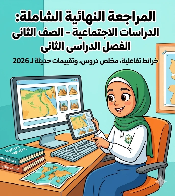 image about ✨ تحميل المراجعة النهائية دراسات اجتماعية للصف الثاني الإعدادي ترم ثاني 2026 PDF | أقوى مراجعة خرائط وتقييمات بالإجابات
