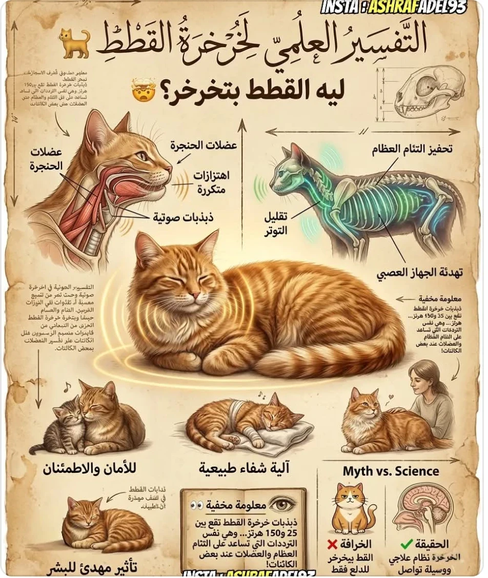 image about سألت نفسك قبل كده ليه القطط بتخرخر ؟