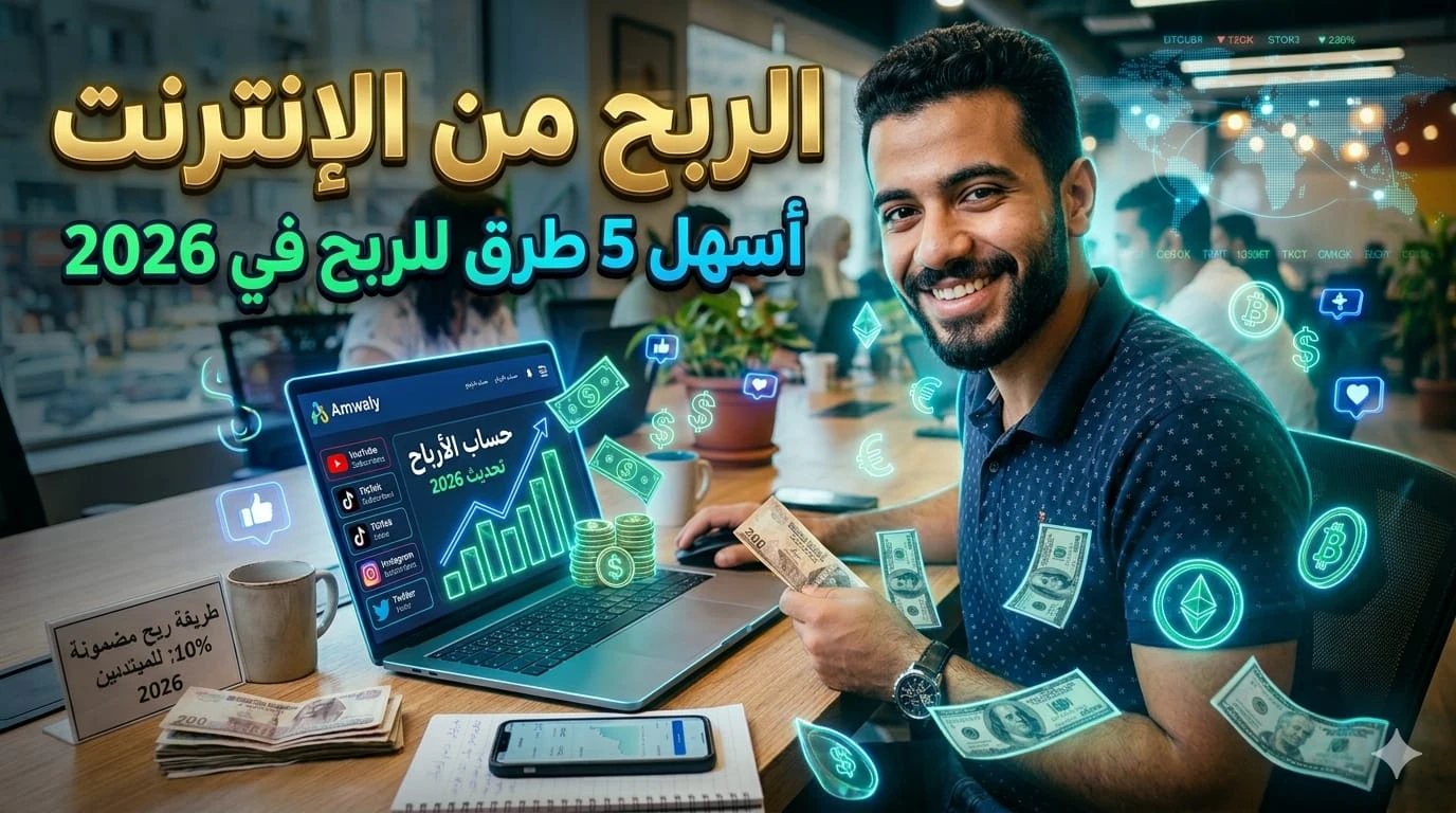 image about أفضل 5 طرق مجربة للربح من الإنترنت للمبتدئين في 2026 (دليلك السريع)