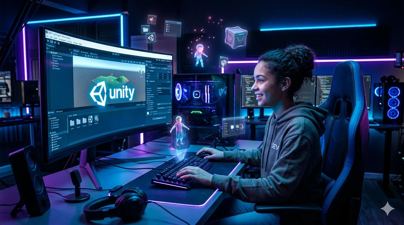 image about 📌 الدرس 2: تحميل Unity والتعرف على واجهة البرنامج لأول مرة