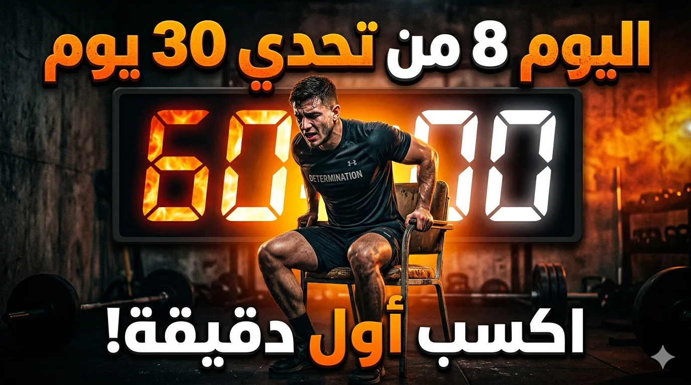 image about 🔥 اليوم 8 من تحدي 30 يوم: اكسر الكسل في 60 ثانية… قبل ما يسرق عمرك